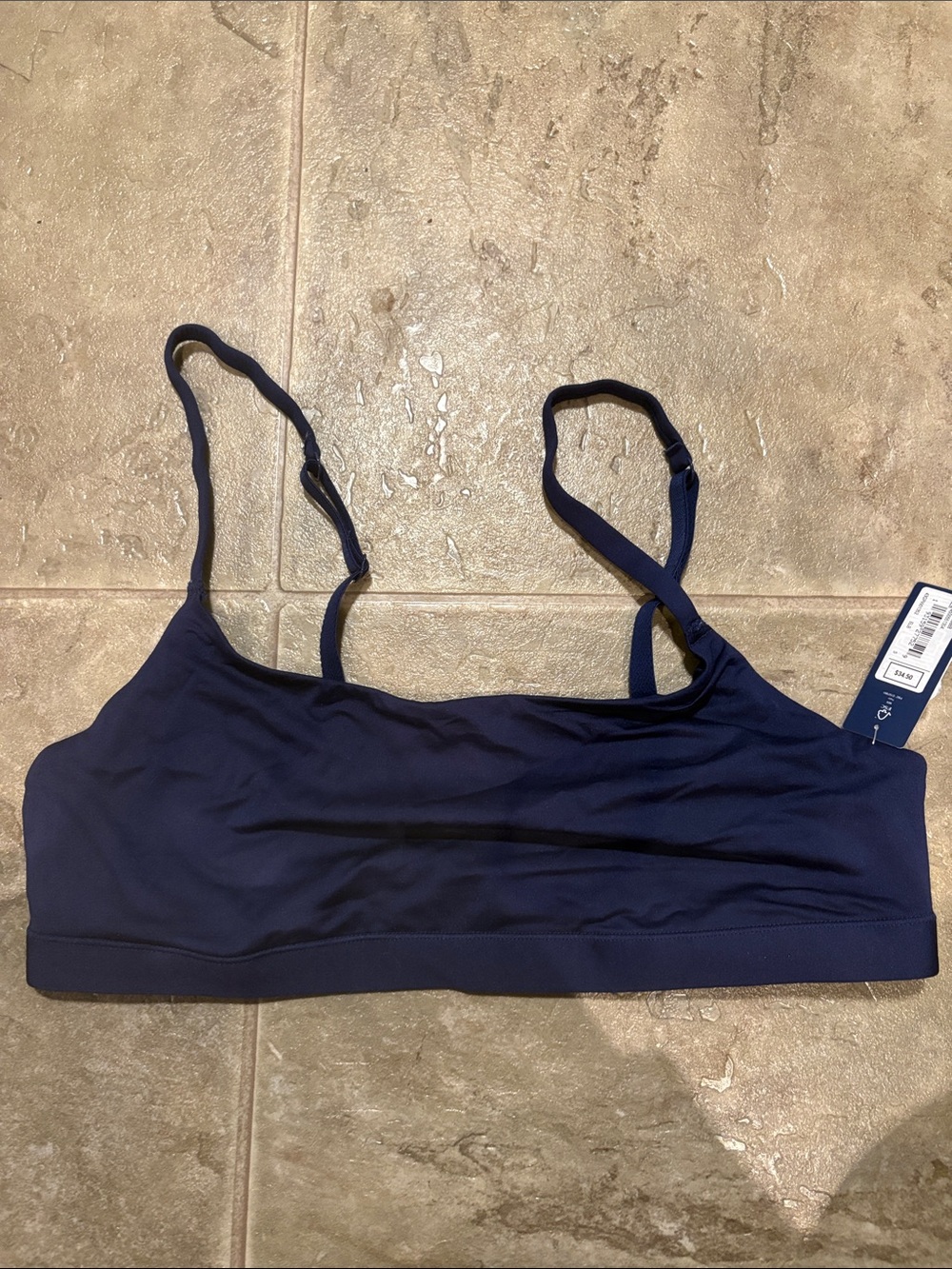 GAP Navy Adjustable-Strap Seamless Bralette